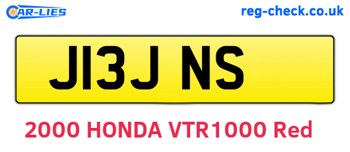 J13JNS are the vehicle registration plates.