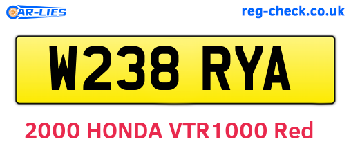 W238RYA are the vehicle registration plates.