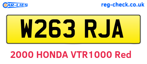 W263RJA are the vehicle registration plates.