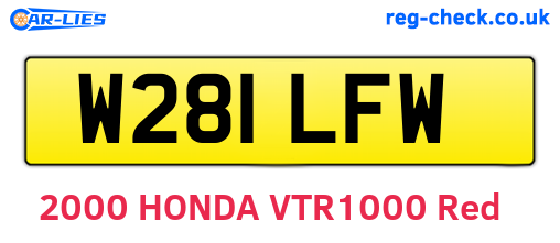 W281LFW are the vehicle registration plates.