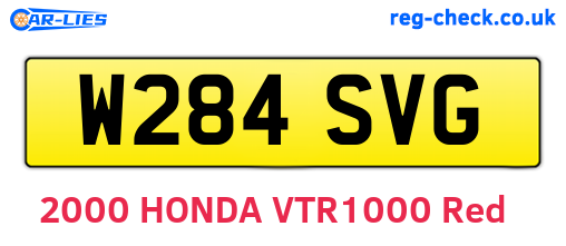 W284SVG are the vehicle registration plates.