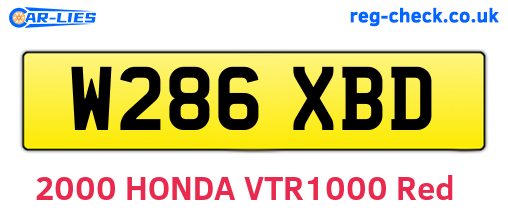 W286XBD are the vehicle registration plates.