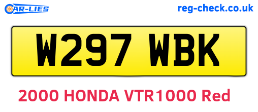 W297WBK are the vehicle registration plates.