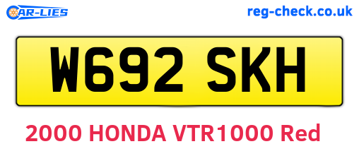 W692SKH are the vehicle registration plates.