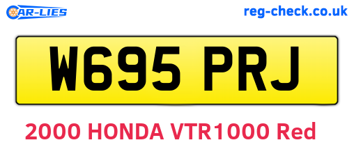 W695PRJ are the vehicle registration plates.