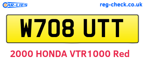 W708UTT are the vehicle registration plates.