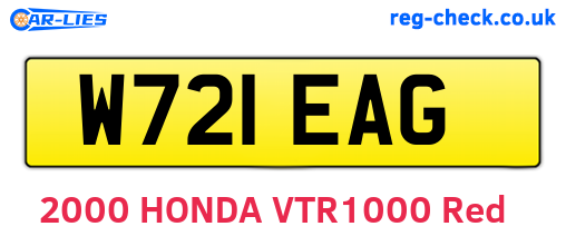 W721EAG are the vehicle registration plates.