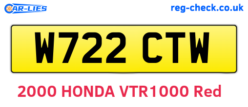 W722CTW are the vehicle registration plates.