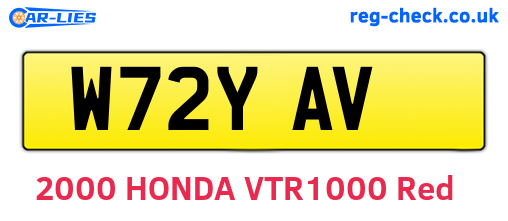 W72YAV are the vehicle registration plates.