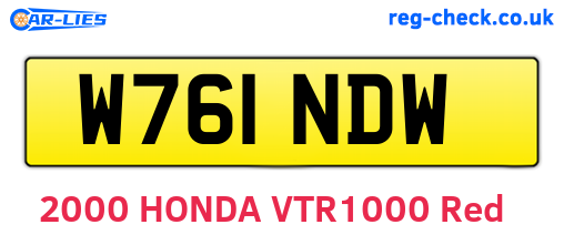W761NDW are the vehicle registration plates.