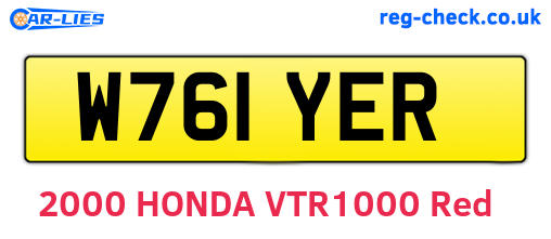 W761YER are the vehicle registration plates.