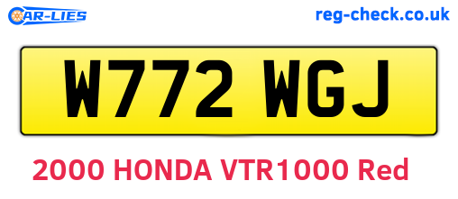 W772WGJ are the vehicle registration plates.