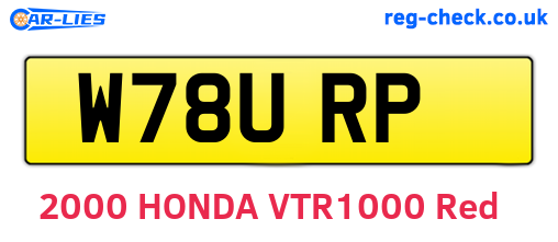 W78URP are the vehicle registration plates.