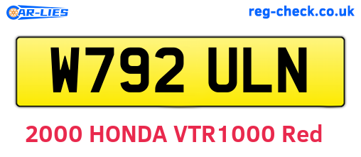 W792ULN are the vehicle registration plates.