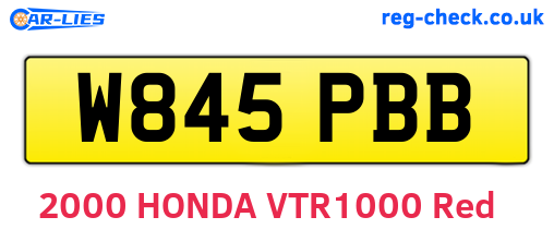 W845PBB are the vehicle registration plates.