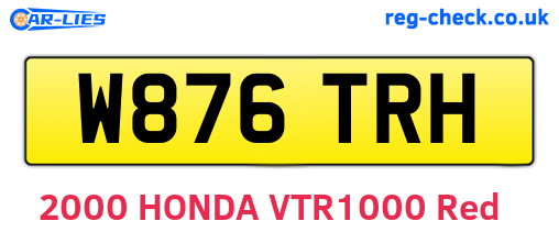 W876TRH are the vehicle registration plates.