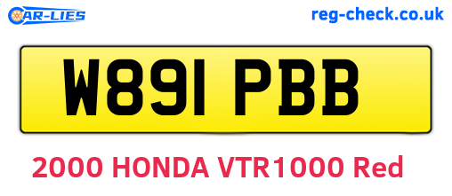 W891PBB are the vehicle registration plates.