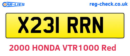 X231RRN are the vehicle registration plates.