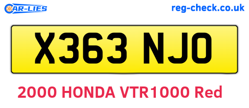 X363NJO are the vehicle registration plates.