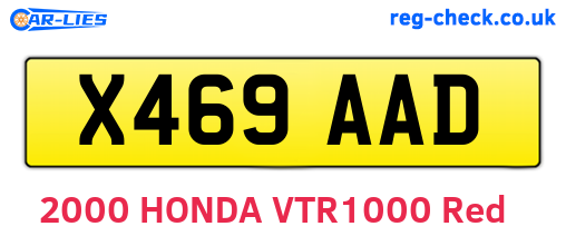 X469AAD are the vehicle registration plates.