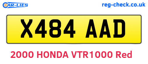 X484AAD are the vehicle registration plates.