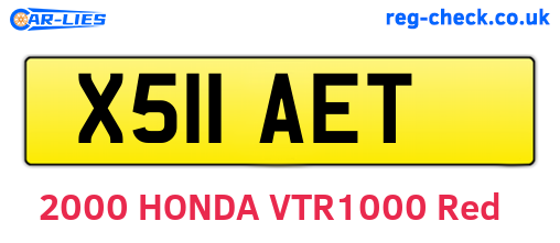X511AET are the vehicle registration plates.