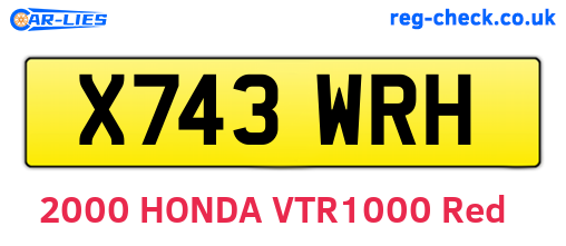 X743WRH are the vehicle registration plates.