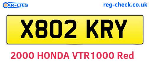 X802KRY are the vehicle registration plates.
