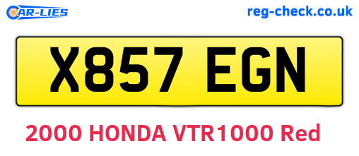 X857EGN are the vehicle registration plates.