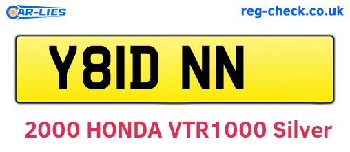 Y81DNN are the vehicle registration plates.