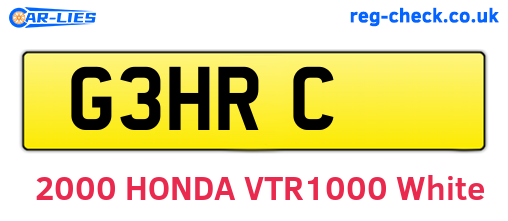 G3HRC are the vehicle registration plates.