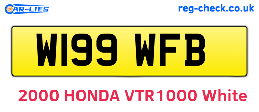 W199WFB are the vehicle registration plates.