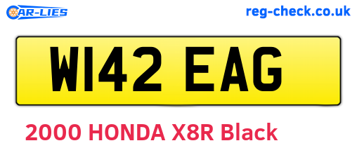 W142EAG are the vehicle registration plates.