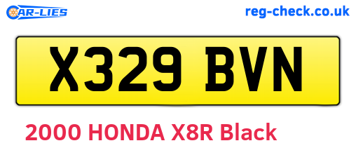 X329BVN are the vehicle registration plates.