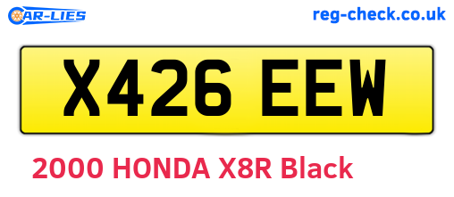 X426EEW are the vehicle registration plates.