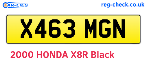 X463MGN are the vehicle registration plates.