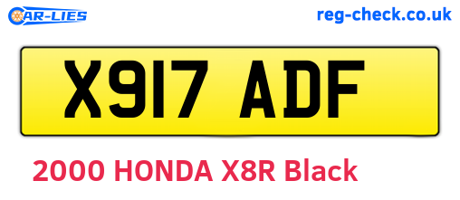 X917ADF are the vehicle registration plates.