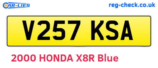 V257KSA are the vehicle registration plates.