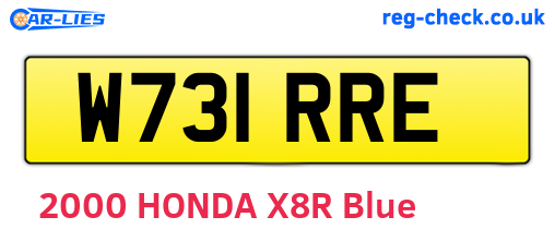 W731RRE are the vehicle registration plates.