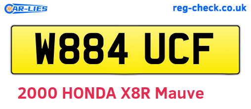 W884UCF are the vehicle registration plates.