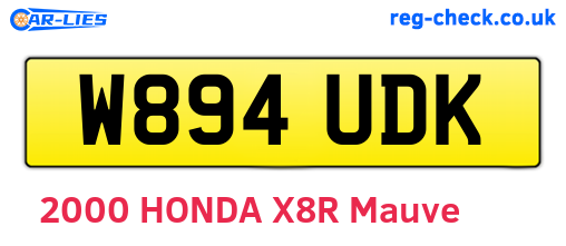 W894UDK are the vehicle registration plates.