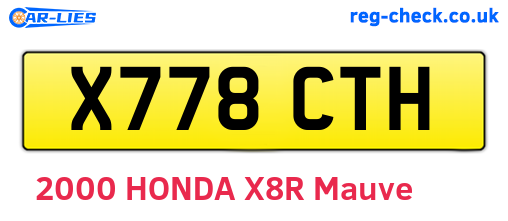 X778CTH are the vehicle registration plates.