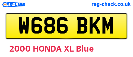 W686BKM are the vehicle registration plates.