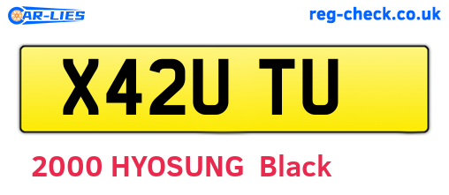 X42UTU are the vehicle registration plates.