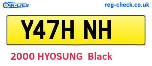 Y47HNH are the vehicle registration plates.