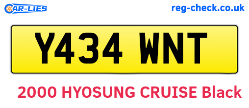 Y434WNT are the vehicle registration plates.