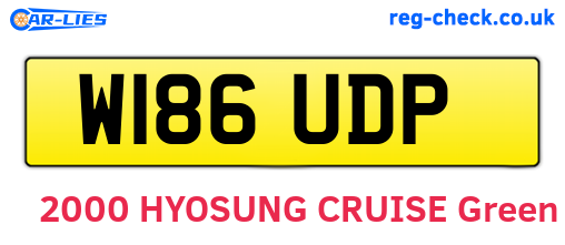 W186UDP are the vehicle registration plates.