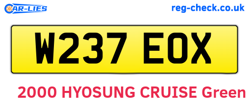 W237EOX are the vehicle registration plates.