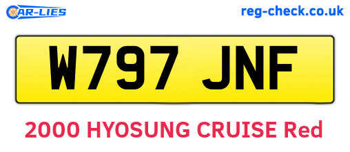 W797JNF are the vehicle registration plates.