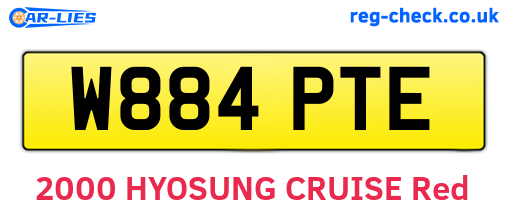 W884PTE are the vehicle registration plates.